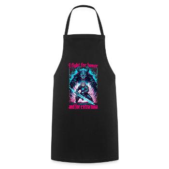 Middle Ages Cat Tuna Artwork Honor - Cooking Apron - black - Front - AI Model Male 185 dark (185cm)