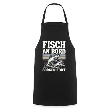 Angeln Angler Fischer Fischen Angel Spruch - Kochschürze - Schwarz - Vorne - AI Model Male 185 dark (185cm)