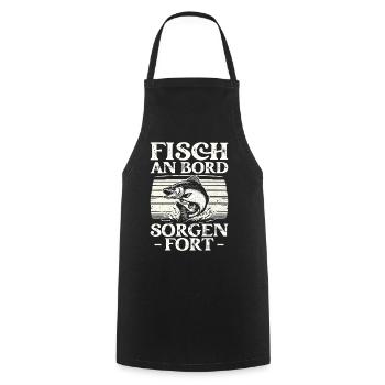 Angeln Angler Fischer Fischen Angel Spruch - Kochschürze - Schwarz - Vorne - AI Model Male 185 dark (185cm)