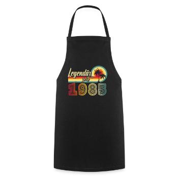 Légendaire depuis 1985 Texte allemand vintage - Tablier de cuisine - noir - Devant - AI Model Male 185 dark (185cm)