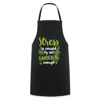 Le stress du jardinage est - Tablier de cuisine - noir - Devant - AI Model Male 185 dark (185cm)