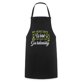 Plant Lover Gardening My Head Says - Cooking Apron - black - Front - AI Model Male 185 dark (185cm)