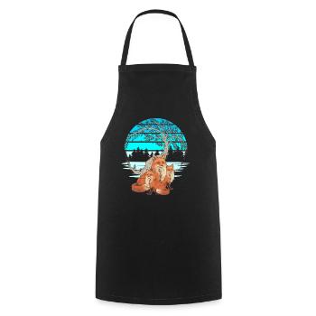 Fox Family Vixen Foxes Fairy Tale Child - Cooking Apron - black - Front - AI Model Male 185 dark (185cm)