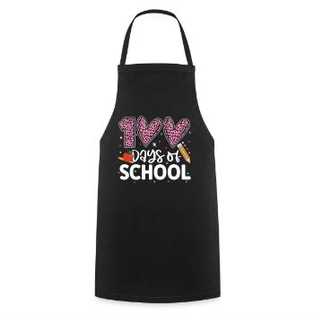 100 Days of School Funny Hundredth Day Of School - Cooking Apron - black - Front - AI Model Male 185 dark (185cm)