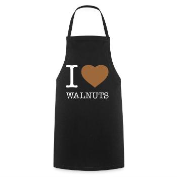 I LOVE WALNUTS - Cooking Apron - black - Front - AI Model Male 185 dark (185cm)