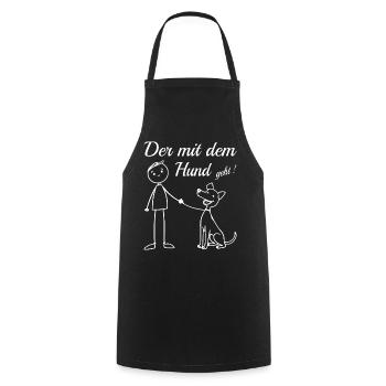 Der mit dem Hund geht ! - Kochschürze - Schwarz - Vorne - AI Model Male 185 dark (185cm)