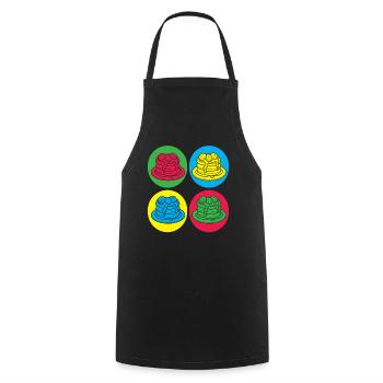 Colorful pancakes Fun for breakfast lovers - Cooking Apron - black - Front - AI Model Male 185 dark (185cm)