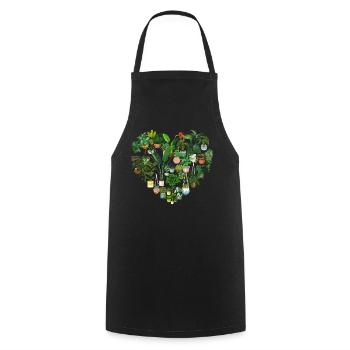 Plant Lover Gardening Heart - Cooking Apron - black - Front - AI Model Male 185 dark (185cm)