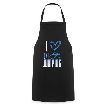 I love ski jumping - winter sports - Cooking Apron - black - Front - AI Model Male 185 dark (185cm)