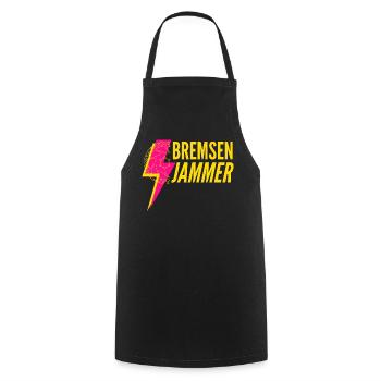 Bremsen Jammer – Klingt nach Arbeit! - Kochschürze - Schwarz - Vorne - AI Model Male 185 dark (185cm)
