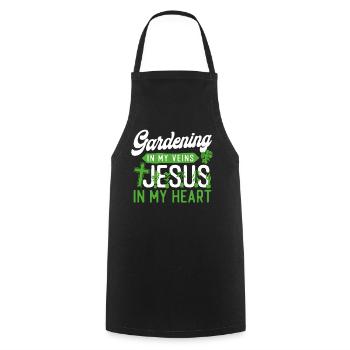 Plant Lover Gardening Jesus Faith - Cooking Apron - black - Front - AI Model Male 185 dark (185cm)