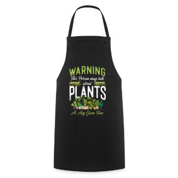 Plant Lover Gardening Avertissement Ceci - Tablier de cuisine - noir - Devant - AI Model Male 185 dark (185cm)