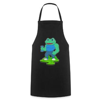 Frosch Bodybuilder Hantel Bodybuilding - Kochschürze - Schwarz - Vorne - AI Model Male 185 dark (185cm)