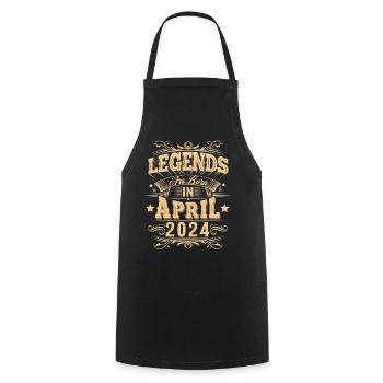 April 2024 Birthday Legend - Cooking Apron - black - Front - AI Model Male 185 dark (185cm)