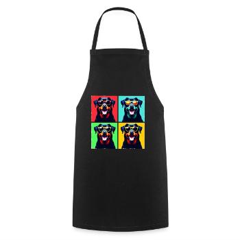 Rottie Pop Art, Bubba, Bear, Big Guy, Fuzzball - Cooking Apron - black - Front - AI Model Male 185 dark (185cm)