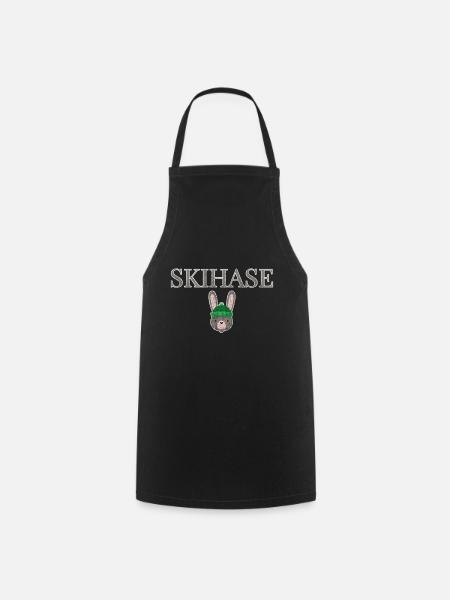 Skihase Winter Hase - Kochschürze - Schwarz