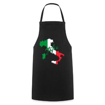 Drapeau de l’Italie, fierté italienne - Tablier de cuisine - noir - Devant - AI Model Male 185 dark (185cm)