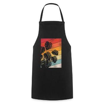 Amoureux des plantes jardinage rétro - Tablier de cuisine - noir - Devant - AI Model Male 185 dark (185cm)