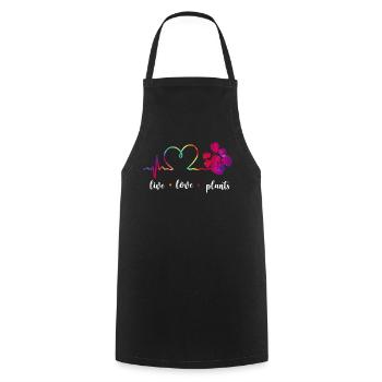 Amoureux des plantes Jardinage Amour en direct - Tablier de cuisine - noir - Devant - AI Model Male 185 dark (185cm)
