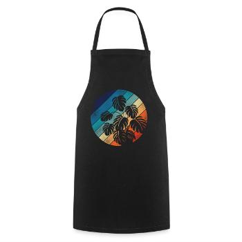 Amoureux des plantes jardinage rétro - Tablier de cuisine - noir - Devant - AI Model Male 185 dark (185cm)