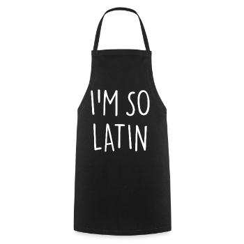 AT SO LATIN - Cooking Apron - black - Front - AI Model Male 185 dark (185cm)