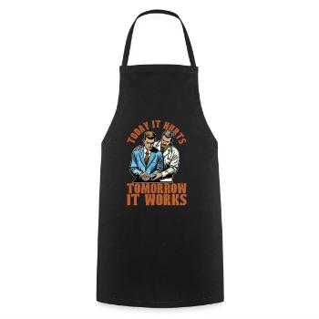 Physical Therapist Today It Hurts Massage Therapy - Cooking Apron - black - Front - AI Model Male 185 dark (185cm)