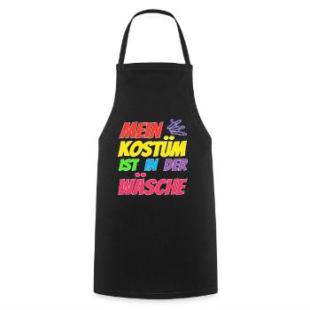 Mein Kostüm ist in der Wäsche - Kochschürze - Schwarz - Vorne - AI Model Male 185 dark (185cm)