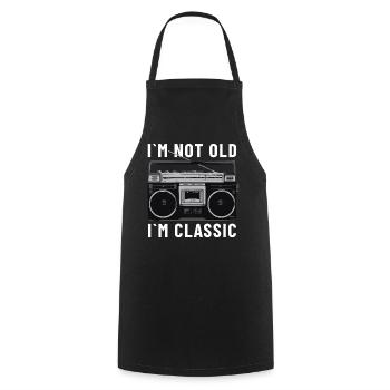 Ich bin nicht alt, ich bin ein klassischer Stereo-Kassettenspieler - Kochschürze - Schwarz - Vorne - AI Model Male 185 dark (185cm)