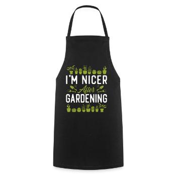 Plant Lover Gardening I'm Nicer - Kochschürze - Schwarz - Vorne - AI Model Male 185 dark (185cm)