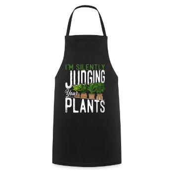 Plant Lover Gardening I'm Silently - Kochschürze - Schwarz - Vorne - AI Model Male 185 dark (185cm)