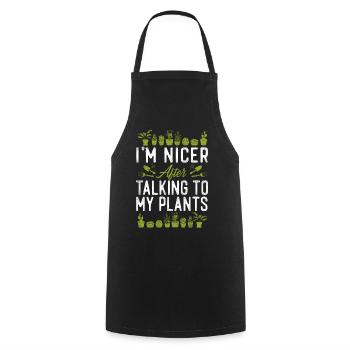 Plant Lover Gardening I'm Nicer - Cooking Apron - black - Front - AI Model Male 185 dark (185cm)