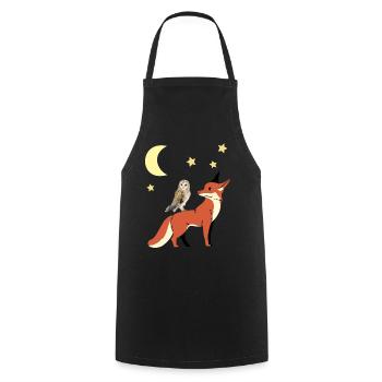 Eule Fuchs Guten Nacht Kinder Kind Baby - Kochschürze - Schwarz - Vorne - AI Model Male 185 dark (185cm)
