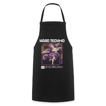 Techno House Party EDM Festival Goa Electro Rave - Kochschürze - Schwarz - Vorne - AI Model Male 185 dark (185cm)