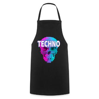 Techno House Party EDM Festival Goa Electro Rave - Tablier de cuisine - noir - Devant - AI Model Male 185 dark (185cm)