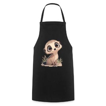 Meerkat Erdmännchen - Kochschürze - Schwarz - Vorne - AI Model Male 185 dark (185cm)