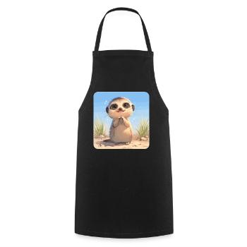 Meerkat Erdmännchen - Kochschürze - Schwarz - Vorne - AI Model Male 185 dark (185cm)