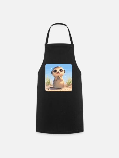 Meerkat Erdmännchen - Kochschürze - Schwarz