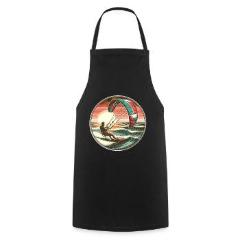Kitesurfen Kitesurfer Kiteboard - Kochschürze - Schwarz - Vorne - AI Model Male 185 dark (185cm)