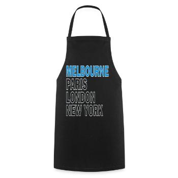 Tennis Turnier Melbourne Paris London New York - Kochschürze - Schwarz - Vorne - AI Model Male 185 dark (185cm)