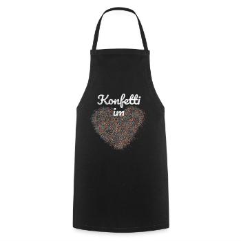 Confetti in the heart - Cooking Apron - black - Front - AI Model Male 185 dark (185cm)