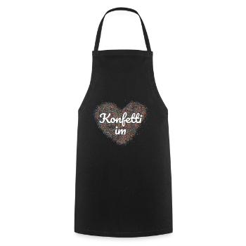 Confetti in the heart - Cooking Apron - black - Front - AI Model Male 185 dark (185cm)