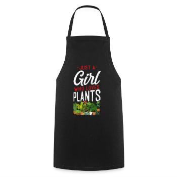 Amateur de plantes jardinière fille juste un - Tablier de cuisine - noir - Devant - AI Model Male 185 dark (185cm)
