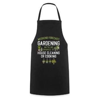 Week-end de jardinage pour les amoureux des plantes - Tablier de cuisine - noir - Devant - AI Model Male 185 dark (185cm)