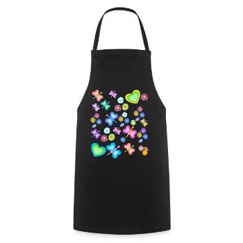 Spring Summer Kids Child Baby Butterflies - Cooking Apron - black - Front - AI Model Male 185 dark (185cm)