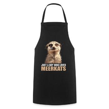 Meerkat Erdmännchen - Kochschürze - Schwarz - Vorne - AI Model Male 185 dark (185cm)