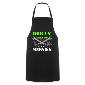 Auto Tuning Schrauber Kult Shirt Dirty Hands (25) - Kochschürze - Schwarz - Vorne - AI Model Male 185 dark (185cm)