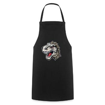La tête d’un dinosaure à l’allure dangereuse - Tablier de cuisine - noir - Devant - AI Model Male 185 dark (185cm)