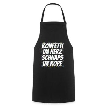 Carnival Confetti Saying - Cooking Apron - black - Front - AI Model Male 185 dark (185cm)