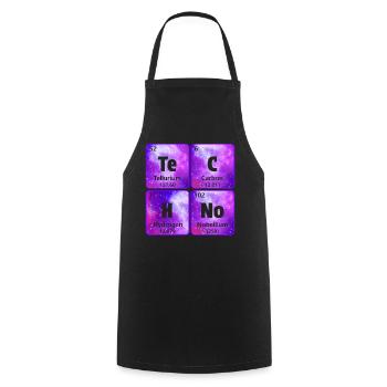 Techno House Party EDM Festival Goa Electro Rave - Kochschürze - Schwarz - Vorne - AI Model Male 185 dark (185cm)
