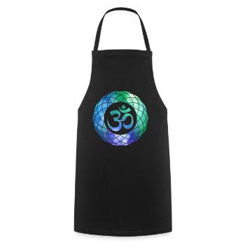 Ohm Tree Yoga spirituel Méditation et énergie - Tablier de cuisine - noir - Devant - AI Model Male 185 dark (185cm)